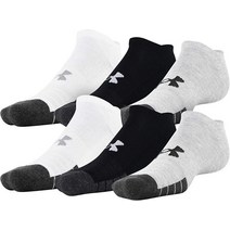 Under Armour 성인용 기능성 테크 노쇼 양말 여러 켤레 블랙 [관부가세 포함] 707332, Steel Assorted (6-pairs)