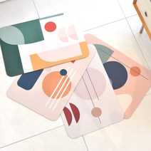 규조토 욕실 화장실 주방 싱크대 겸용 바닥 발매트 인테리어 발판 미끄럼방지 매트, 쉐이프_베이지