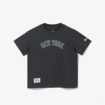 M 뉴에라키즈반팔티 NQC 13114859 뉴에라 MLB 메시 팀 로고 뉴욕 양키스 티셔츠 차콜