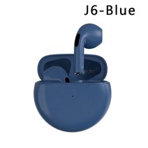 Air Pro 6 TWS 무선 헤드폰 (마이크 포함) 블루투스 이어폰 스포츠 이어버드 프로 J6 헤드셋 애플 호환 아이폰 샤오미 화웨이, 03 J6-Blue
