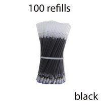 쓰기용품 100pcs 막대 패브릭 마커 바느질 열 Erasable1.0mm 펜 리필 천 가죽 마크 고온 사라지는 도구 FC, [01] 100 Refills Black
