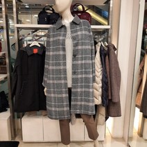 BG크로커다일레이디 부드럽고 따뜻한 체크 모직코트 CL0WCT106-GY