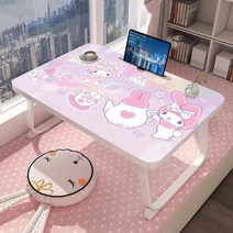 마이멜로디 쿠로미 접이식 미니 간이 책상 베드 침대 원룸 투룸 보조 테이블 1인용 13종, G