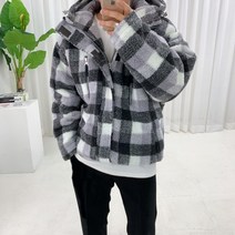 스트릿제이 빅 헤비 체크 패딩 집업