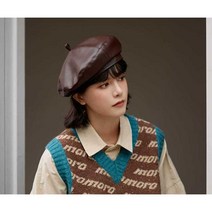 빵모자 가죽베레모 여자 화가 겨울 가을 캐주얼 파리