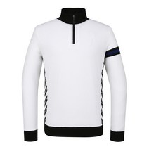 까스텔바작 남성 프린트 배색 방풍 반집업 니트 BGAWSW212WH