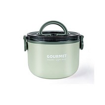 도시락통 원형 삼층 1000ml+1600ml+2200ml 304 스테인리스강 보온 BXGFH5, 한층1000ml, 녹색