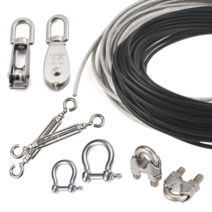 코팅와이어 로프 클립 PVC 1M절단 1.2mm 2mm 3mm 4mm 5mm 6mm, 8.스텐 샤클, 12mm