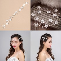 마트498 플라워 진주 화관 헤어밴드 파티왕관 웨딩헤어장식 웨딩촬영악세서리 스티커사진기계 영상촬영스튜디오