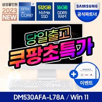 삼성전자 삼성 DM530AFA-L78A 일체형PC 올인원PC 고사양 컴퓨터 데스크탑 (13세대 i7/RAM16GB/NVMe 512GB/Win11), 기본형