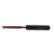 YSSHOP 헤어 브러시 헤어 빗 작은 롤러 라운드 브러시 롤링 브러시 남성 여성용 미용, 26cm 길이, 갈색, 멧돼지 털과 나무