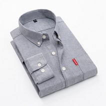 DFMEI 봄가을 긴팔셔츠 솔리드 남성 캐주얼 옥스포드 셔츠 비즈니스룩