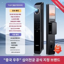 도어락 지문인식 보조키 지문인식기 카드키 스마트 디지털, B.T12F 지문  3D 얼굴 인식  24시간 실시간