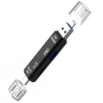 다기능 3-in-1 OTG 어댑터 알루미늄 합금 Type-c 카드 리더 변환기 메모리 카드 주최자 휴대 전화 액세서리, Black