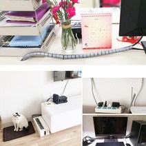 매직 케이블 보호 커버 전선 랜선 정리 클립 고양이 강아지 돼지꼬리 스네이크 커버, 22mm, 화이트클립세트
