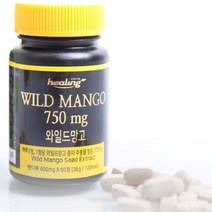 힐링 무첨가 미국산 리얼 와일드망고 타블렛(600mg X 60정), 2통, 600mg 60정