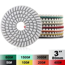 대리석 연마패드 그라인더 연마석 돌날 절단석 7 개/대 3 inch 80mm 3.0mm 작업 두께 다이아몬드 습식 연마 패드 화강암, [08] A set