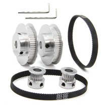 타이밍 풀리 동기 휠 동기식 이빨 이빨 보어 너비 알루미늄 길이 렌치가있는 벨트, 2set 20-60t w6 b5