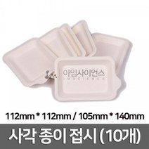 실험용 사각 종이 접시(10개) 2종 택 1, 직사각 종이 접시(105mm * 140mm)