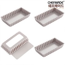 쉐프메이드 미니 직사각타르트팬 파이팬 4p set (분리형 11.7 x 6.4cm), 4개