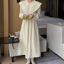 [랜덤플레이] 왕 빅카라 허리 스트랩 롱 원피스