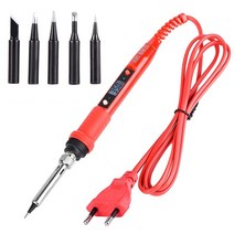 Jcd 납땜 인두 키트 조절 가능한 온도 220v 80w lcd 납땜 용접 도구 세라믹 히터 납땜 팁 납땜 제거 펌프, 80w 220v, 회색, 유럽 ​​연합