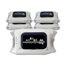 시치미 쓱 얼룩없는 차량용 세정 물티슈, 5팩, 50매