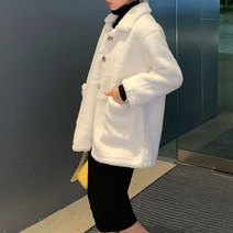후리스뽀글이하프코트 단추잠금 따뜻한 겨울아우터