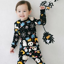 유아동 실내복 배냇 할로윈 내복 야광 호러나이트블랙