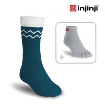 INJINJI 인진지 양말 뉴 에코울 퍼포먼스 발가락 양말 등산 양말 스포츠 양말, L (275~300mm), 오션 블루