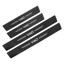 스커프 도어 차량문 플레이트 악세사리 4Pcs 자동차 도어 씰 프로텍터 임계 스티커 볼보 AWD XC90 C30 V40, 11 For V60_01 Black White