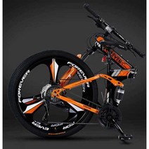 24인치 접이식 자전거 알루미늄 폴딩 산악 생활용, (블랙오렌지) 24인치 21단