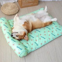 웰시코기 강아지 여름철 쿨매트 방석 깔개 반려동물 시원한, 바나나 L