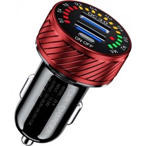 KEWIG Fast Car Charger Dual QC3.0 Port USB Car Charger 36W Quick Charge Car Phone Charger Adapter, Red, 1개