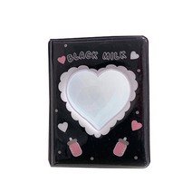 콜북 콜렉트 점보 1단 2단 포카 북 블랙 격자 무늬 사진 하트 할로우 돌 앨범, d1