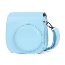 필름 카메라 폴라로이드 사진기 플로라이드 인화 미니 Instax Mini 11 9 8 용 PU 가죽 카메라 케이스 (숄더, 17 Blue bag
