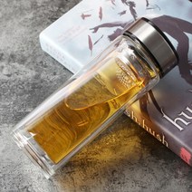 휴대용 티 텀블러 티보틀 이중유리 스텐 거름망 진공, 이중유리 텀블러300ml-1개