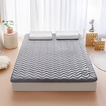 접이식 침대 토퍼 매트리스 여름 쿨 퀵슬립 원룸 바닥, 100x200cm【쾌적한 항균 원단 라텍스 충전】, 그레이 사선