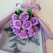 늘솜아뜰리에 변함없는사랑 비누장미 20송이 꽃다발 조화 꽃다발, 퍼플