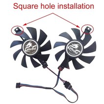 75mm 냉각 팬 iGame960 다채로운 GTX 1050Ti-4GD5 V2 GTX960 1060-6GD5 게임 비디오 그래픽 카드 2 개, 02 Square hole