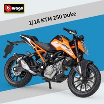 1:18 두카티X S 다이캐스트 오토바이 모형 장식용 미니카 모델 미니어처, KTM250듀크오렌지블랙
