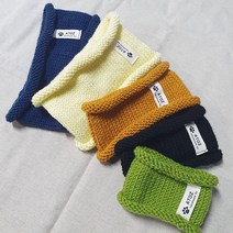 아토즈 핸드메이드 뜨개 강아지 고양이 넥워머 니트 목도리 목폴라, S, 황토색