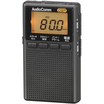 일본직발송 2. オーム(OHM) 옴 전기 AUDIOCOMM 이어폰 감기 액정 포켓 라디오 블랙 RAD-P209S-K 03-0966 O