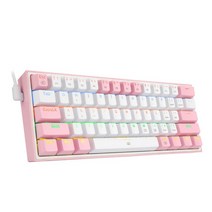 커스텀키보드 기계식 타자기 가성비 게이밍 키보드 Redragon fizz k617 레인보우 usb 미니 게임용 블루 스위치 61 키 유선 분리형 케이블 여행용 휴대용, 협력사, 파란색 스위치, k617r-wp