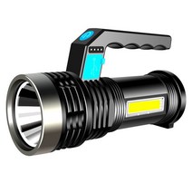 Portable LED Flashlight USB Rechargeable Waterproof Handheld COB Double Light Bright Lantern Flashli