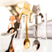 커피 디자인 티스푼 팔 컵걸이 숏 11.8cm 2개, 실버