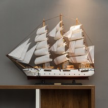 나무 우드 목범선 선박 모형 배 배모형 범선, Q. 길이75높이60cm