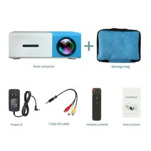 스마트빔 가성비 빔프로젝터 LEJIADA YG300 프로 LED 미니 Protable 800 루멘 지원 1080P 풀 HD 재생 HDMI 호환 USB 홈 시어터 영화 프로젝터, Blue pro and bag_AU 플러그