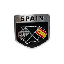 엠블럼 자동차스티커 외제차 수입차 자동차 스타일링 3D 알루미늄 다국적 국기 스티커 1 개, 6.Spain