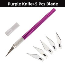 다기능 휴대 다채로운 칼 알루미늄 합금 나무 종이 커터 펜 조각 공예 도구 키트 다기능 예술 그리기 9309, 03 RZ5-9309-Purple